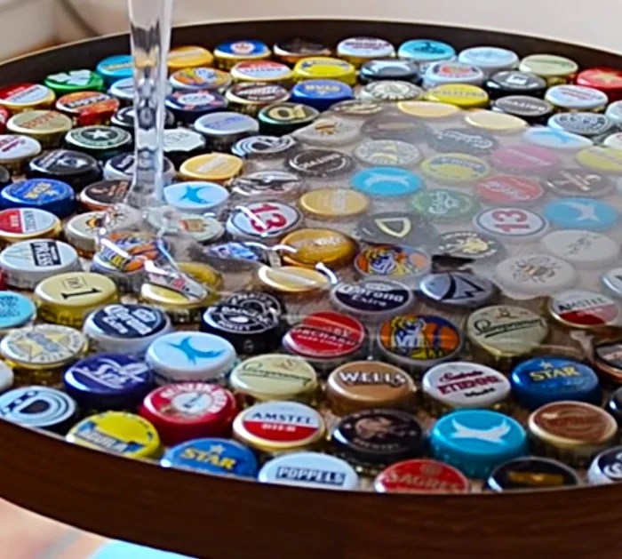 DIY Beer Bottle Cap Table