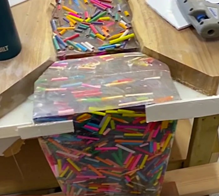 Thousands Of Floating Pencils Make Up This DIY Table