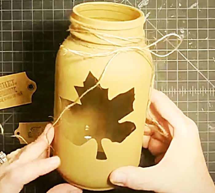 DIY Fall Leaf Mason Jar Candle Holders