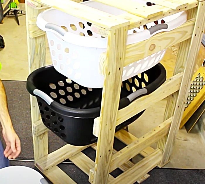DIY Pallet 3Tier Laundry Basket Holder