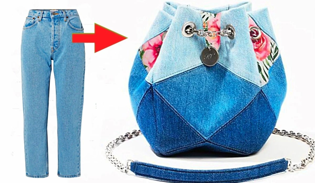 How To Make Bag From Old Jeans And Scrap Fabric