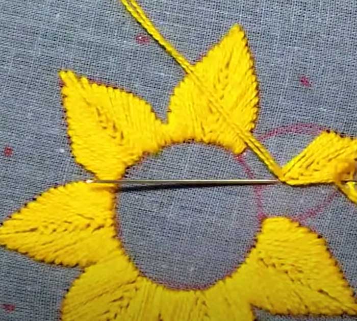 How To Hand Embroider A Sunflower
