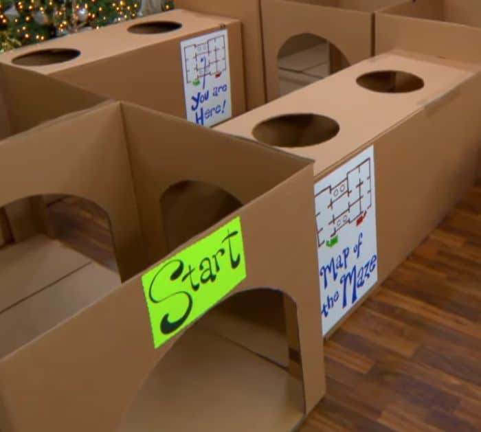 Fun DIY Indoor Maze Using Cardboard Boxes