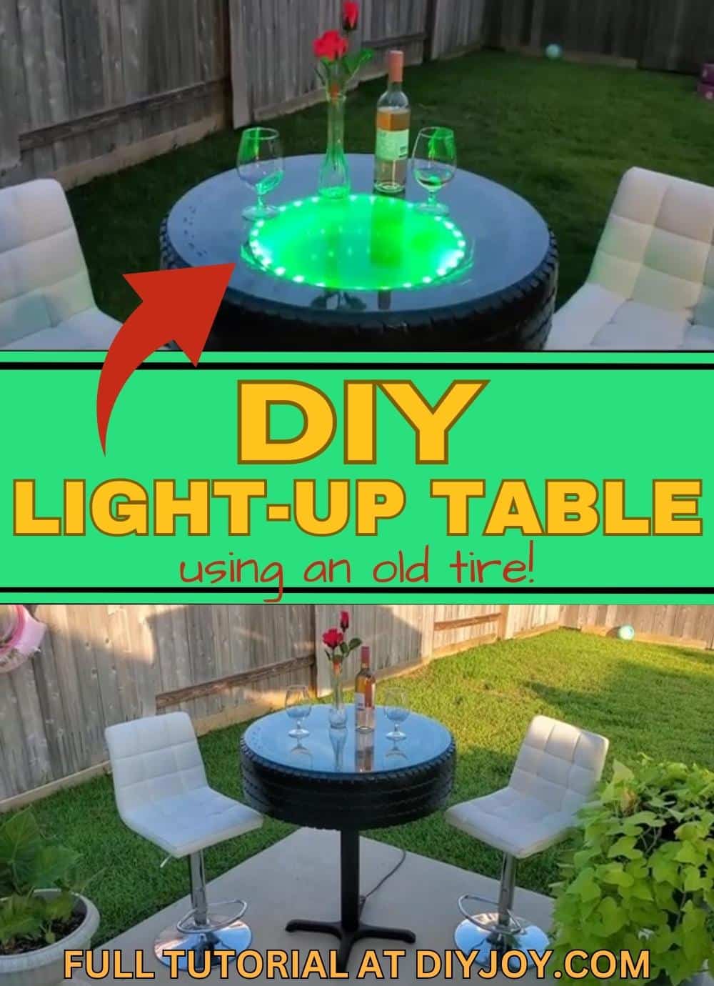 DIY LightUp Table Made From An Old Tire