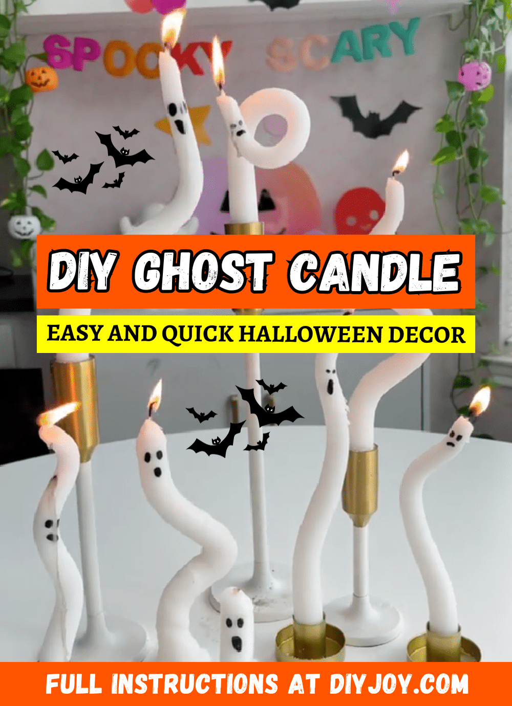 Super Easy DIY Ghost Candle Tutorial