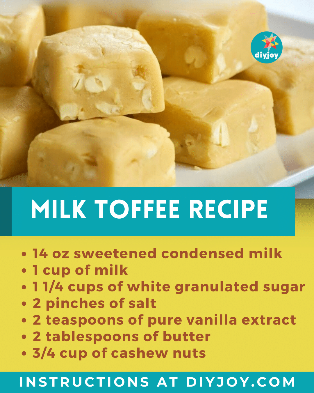 Easy and Quick Milk Toffee Recipe