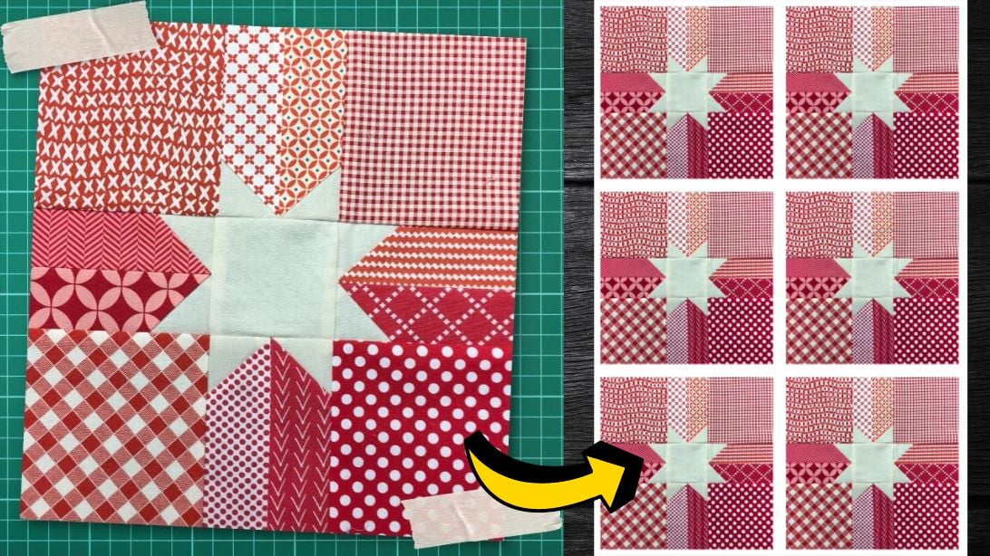 BeginnerFriendly Scrappy Star Quilt Block Tutorial
