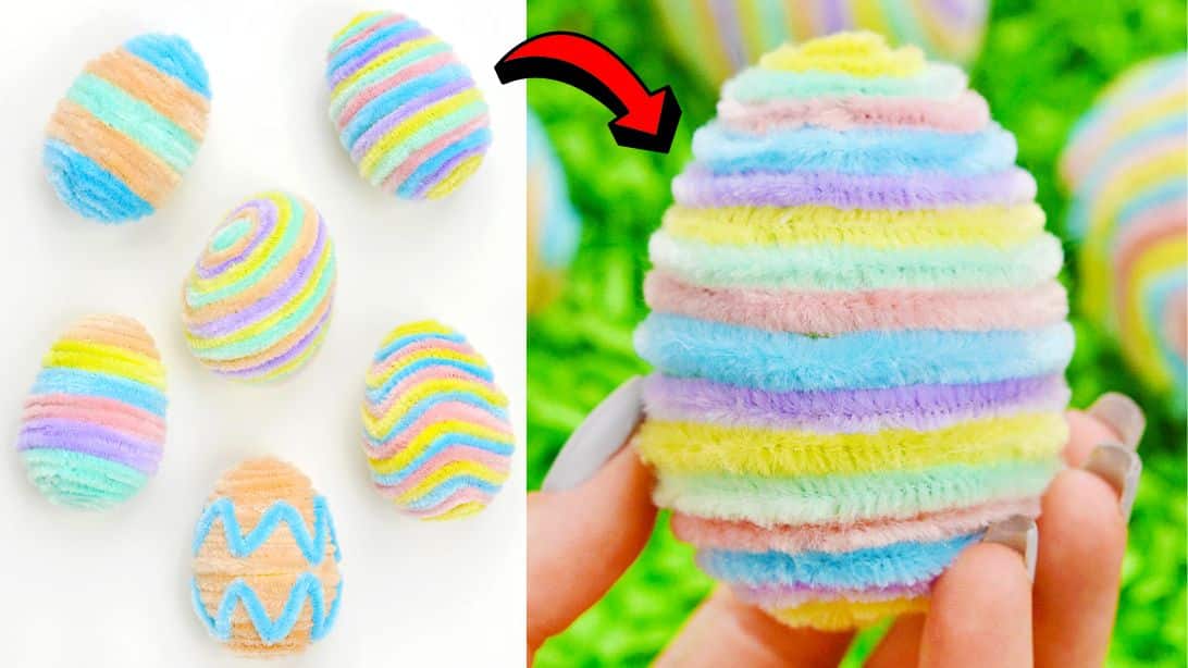 Easy Pipe CleanerWrapped Easter Eggs Tutorial