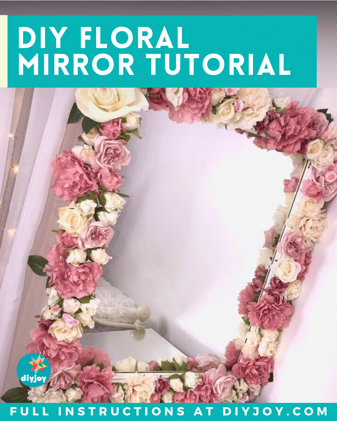 DIY Floral Mirror Tutorial DIY Joy