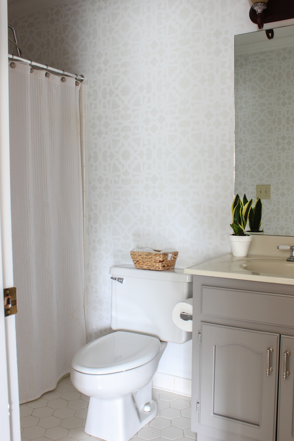 Bathroom Makeover Stenciled Walls {Plus a Giveaway} Erin Spain