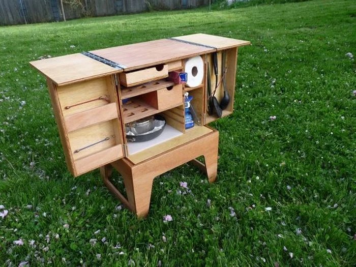 Build a portable camp kitchen for your next picnic or camping trip
