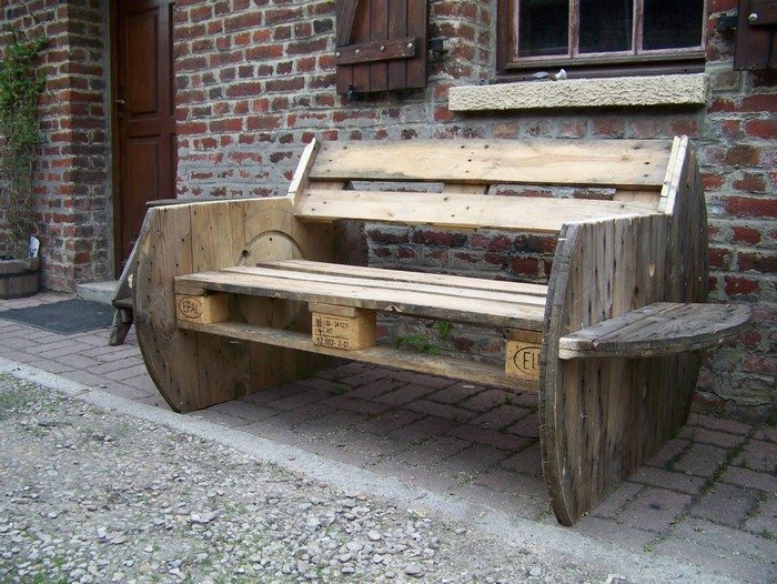 How to build a garden bench from a wooden cable reel DIY projects for