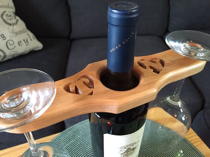 DIY reclaimed wood wine bottle and glass caddy DIY projects for everyone!