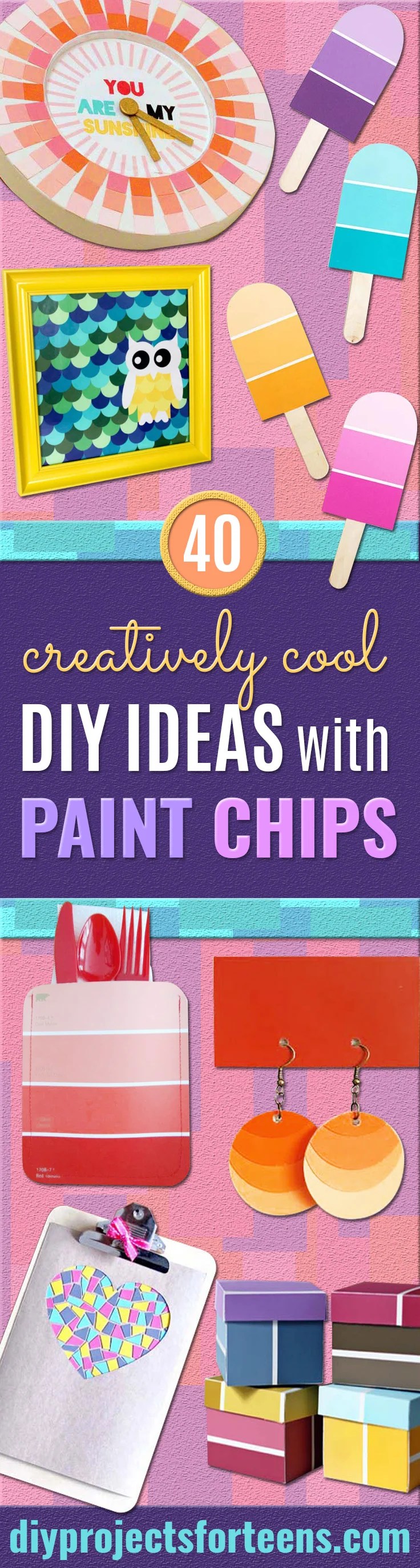 40 Creatively Cool DIY Crafts With Paint Chips