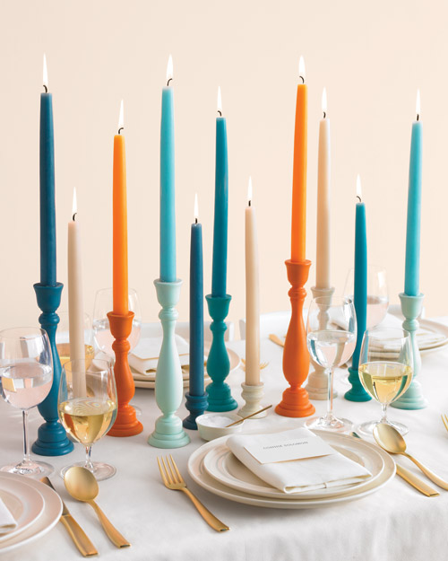 Thrifty Treasure Transformation colorful candlesticks DIY Show Off