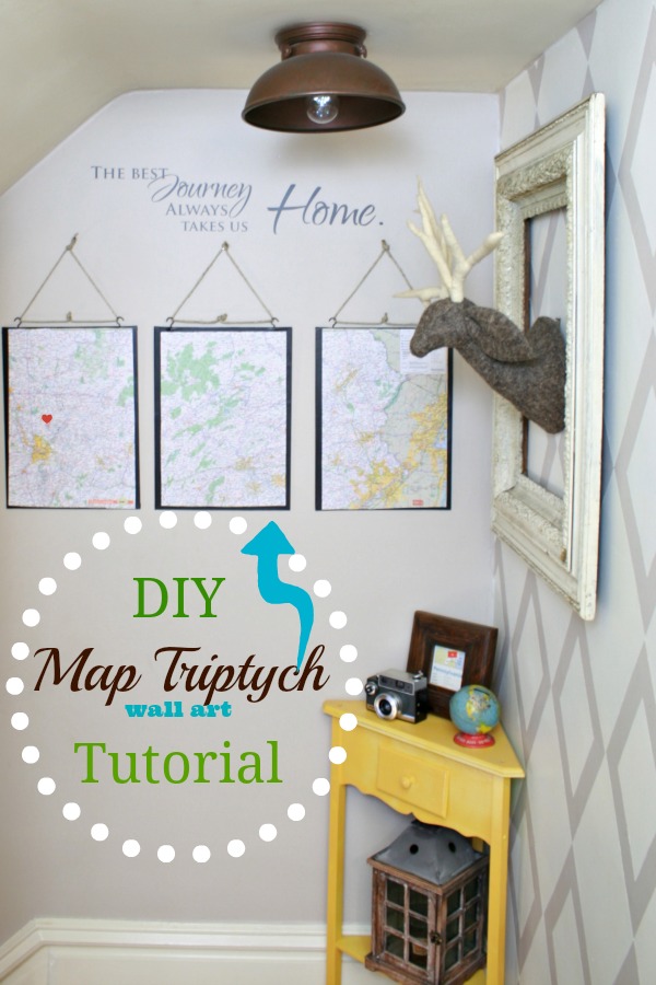 DIY Map Triptych DIY Show Off ™ DIY Decorating and Home Improvement