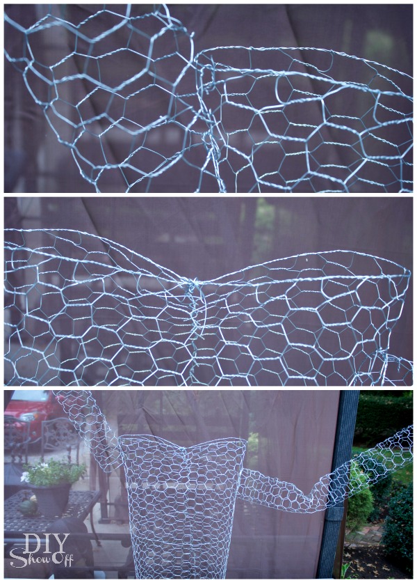 DIY chicken wire cheesecloth Halloween ghost tutorial DIY Show Off