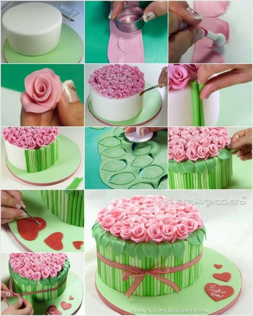 Beautiful DIY Rose Flower Cake Tutorial DIY Tag
