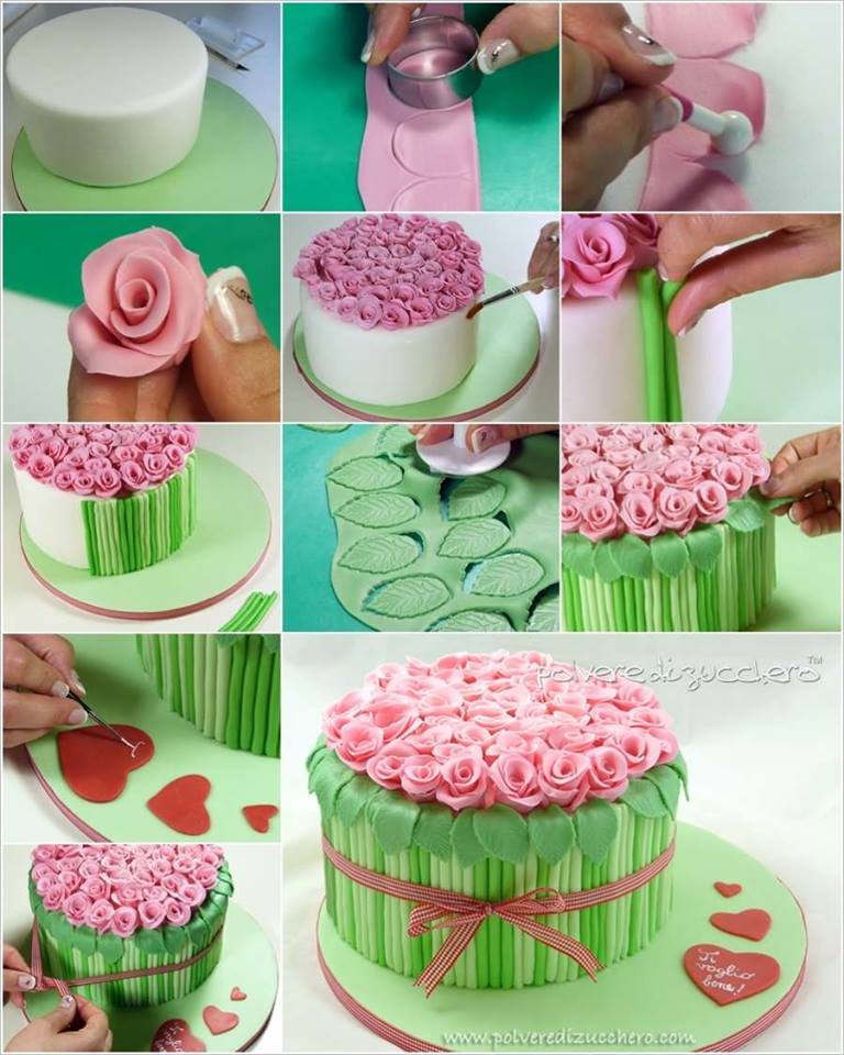 Beautiful DIY Rose Flower Cake Tutorial DIY Tag