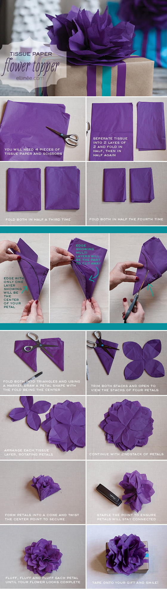 DIY Tissue Paper Flower Topper Tutorial DIY Tag