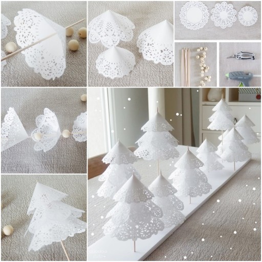 How To Make DIY Paper Doily Christmas Trees DIY Tag