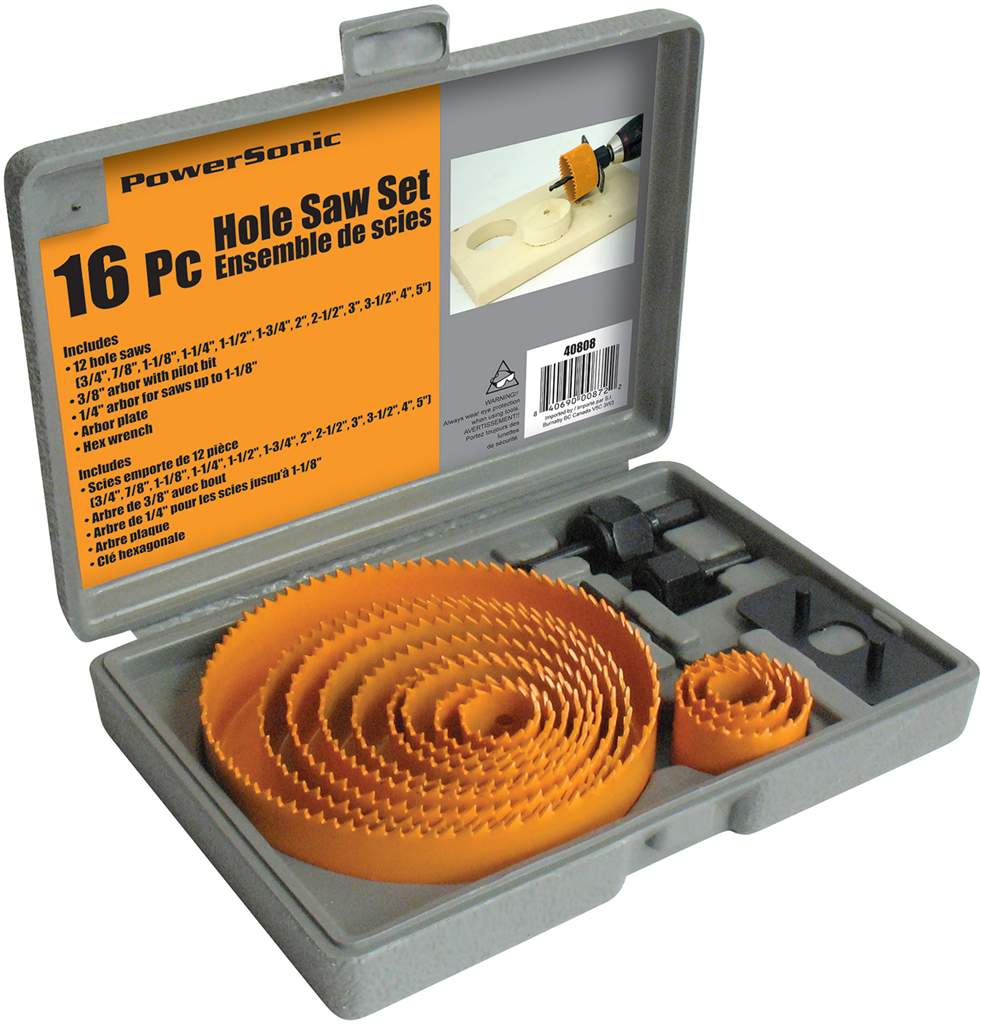 16 Pc Hole Saw Set [40808] 19.99 DIY TOOLS, BEST TOOLS PLACE