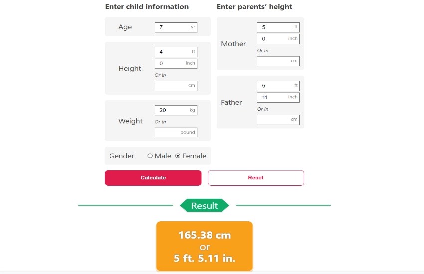 Height Calculator Unveiling the Child’s Future Height Dizwa