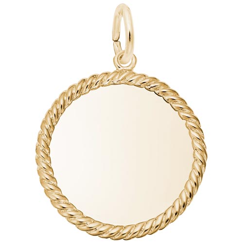 14K Gold Rope Disc Charm by Rembrandt Charms