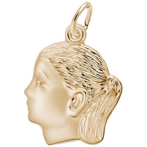14k Gold Girl's Head Charm by Rembrandt Charms