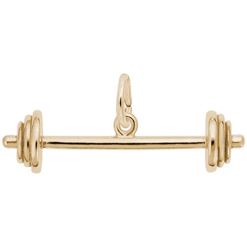 14K Gold Barbell Charm by Rembrandt Charms