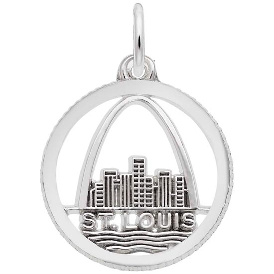 Sterling Silver St. Louis Skyline Faceted Charm by Rembrandt Charms