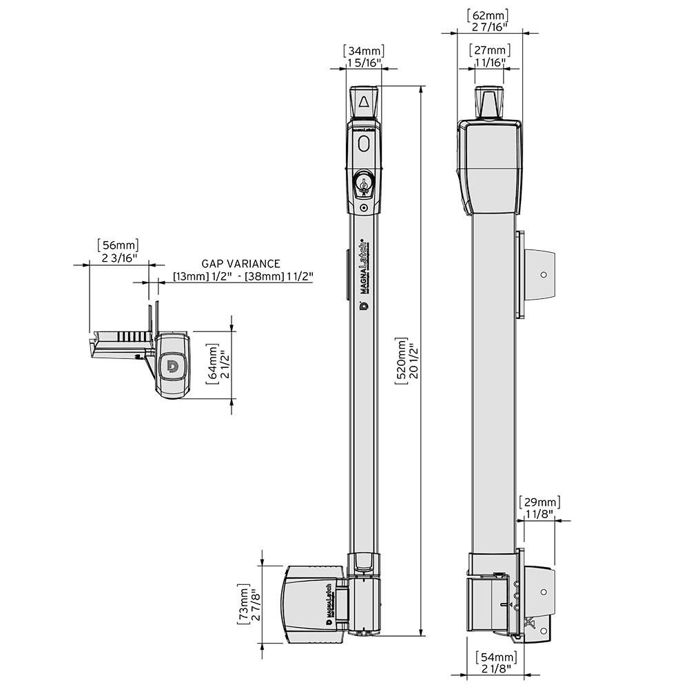 D&D Technologies MagnaLatch top pull child safety latch, black