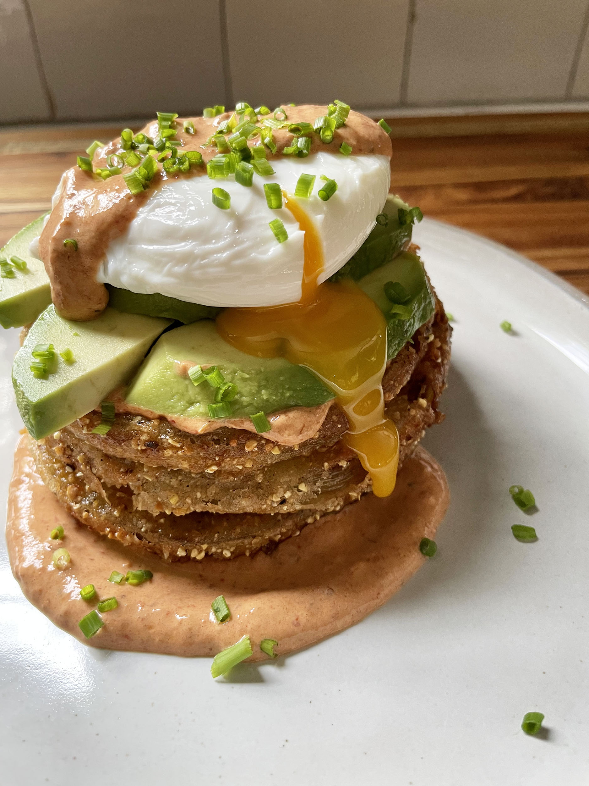 Fried Green Tomato Benedict with Chipotle Crema » Djalali Cooks