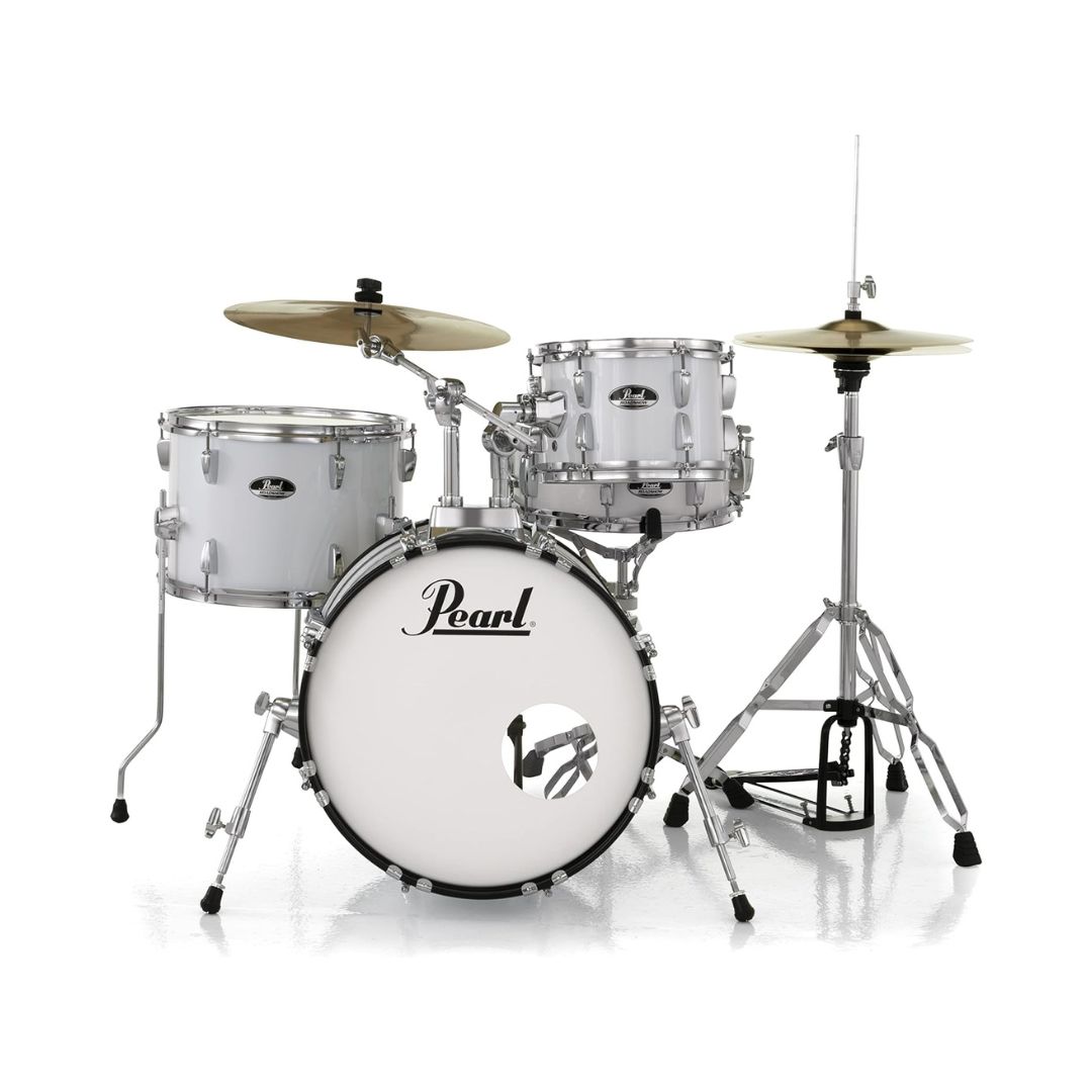 Pearl Roadshow Drum Set 4Piece with Cymbals and Stands (Pure White
