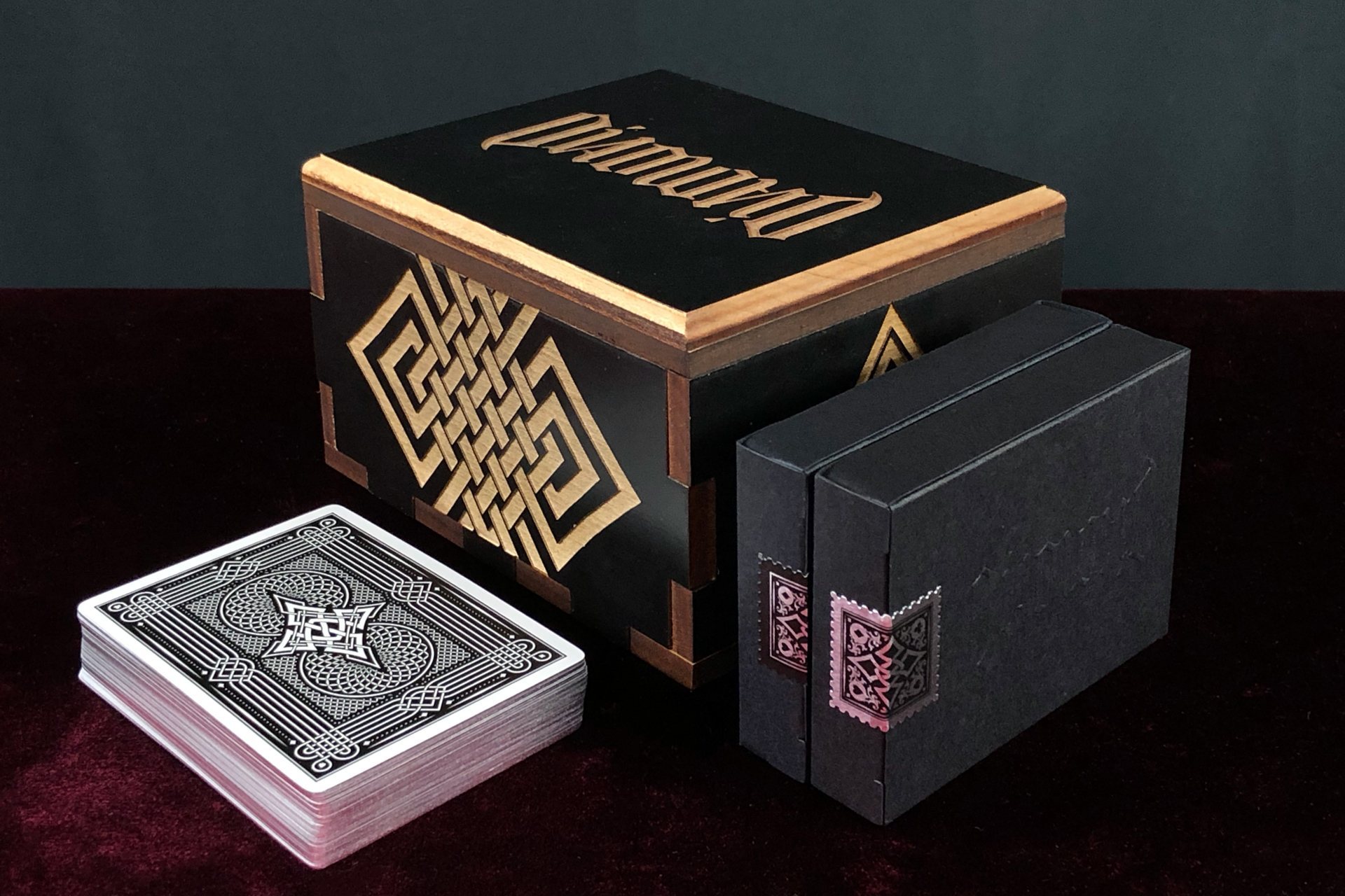 Black Diamond Puzzle Box with New Marked Cards Diamond Jim Tyler