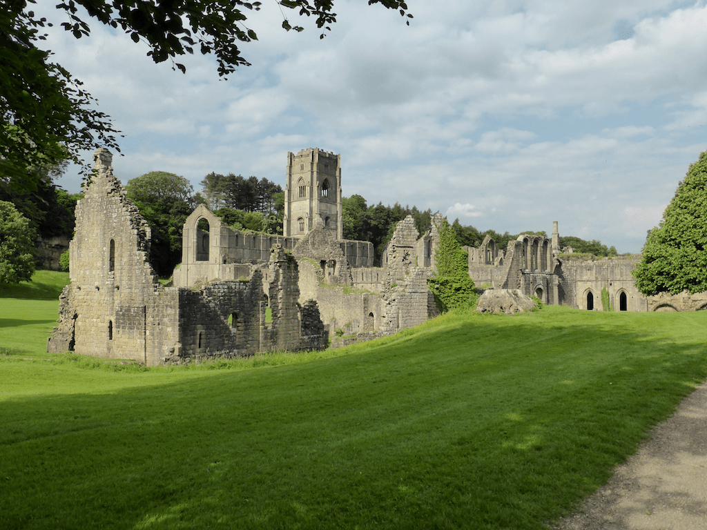 Fountains Abbey » Two Dogs and an Awning