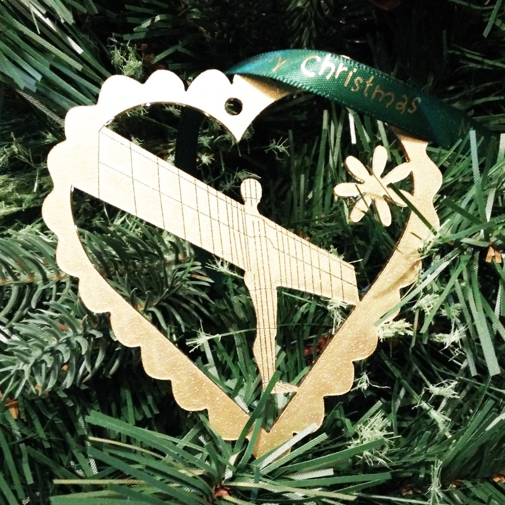 Angel Of The North (Gold) Perspex Christmas Bauble North East Gifts