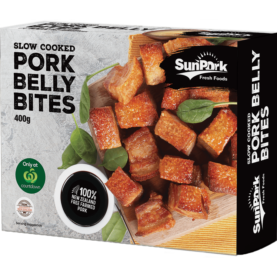 SunPork Fresh Foods Slow Cooked Pork Belly Bites New Zealand