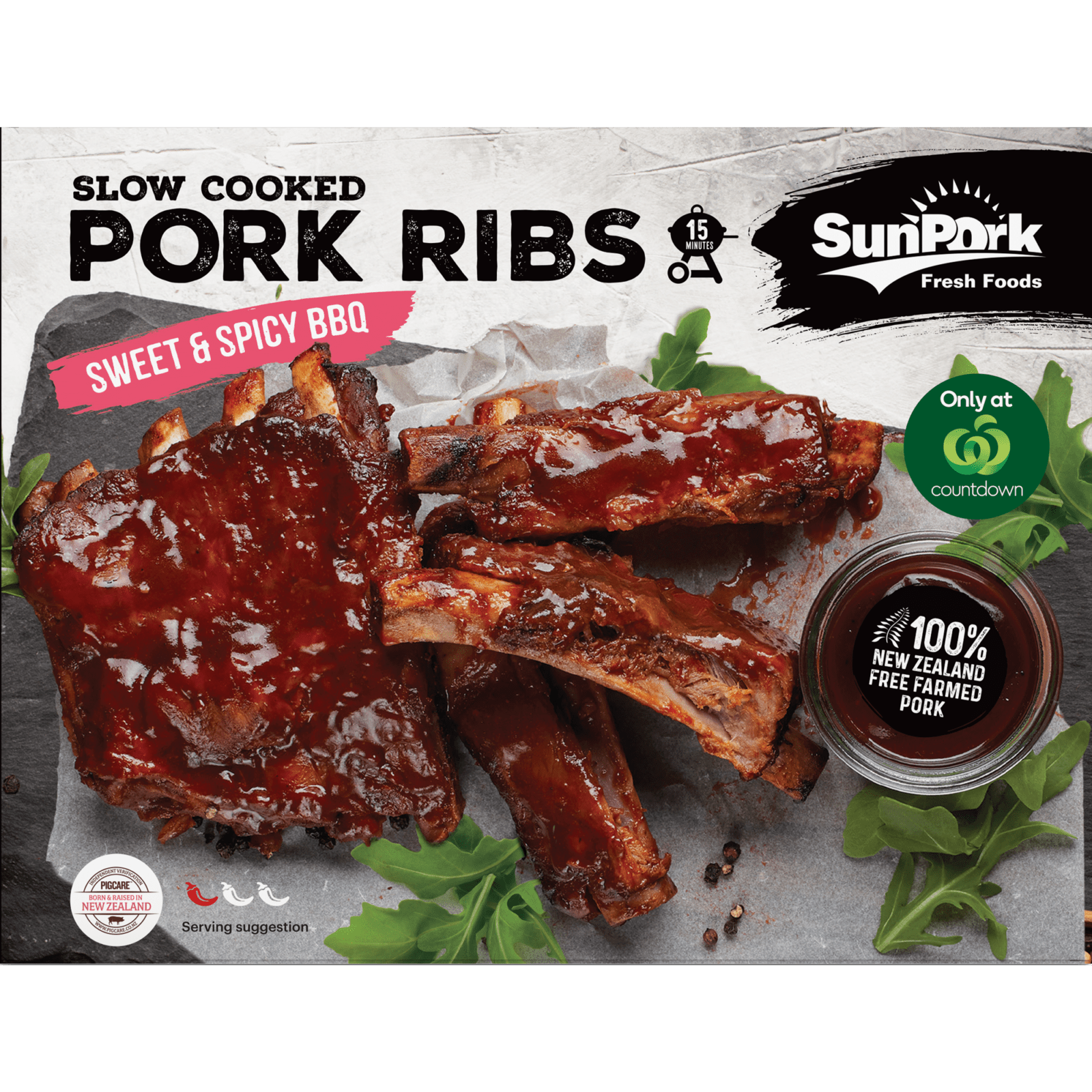 SunPork Fresh Foods Slow Cooked Sweet & Spicy Pork Ribs New Zealand