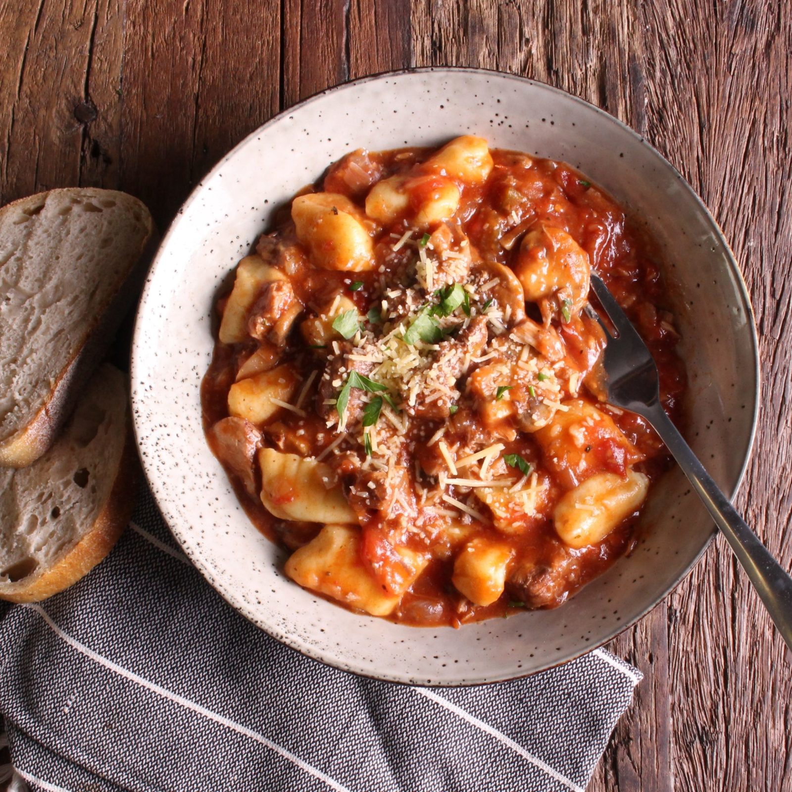 Potato Gnocchi with Pork and Wild Mushroom Ragu SunPork Fresh Foods