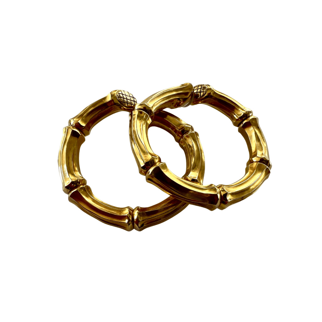fabulous large seventies cartier bamboo hoop earrings dkfarnum