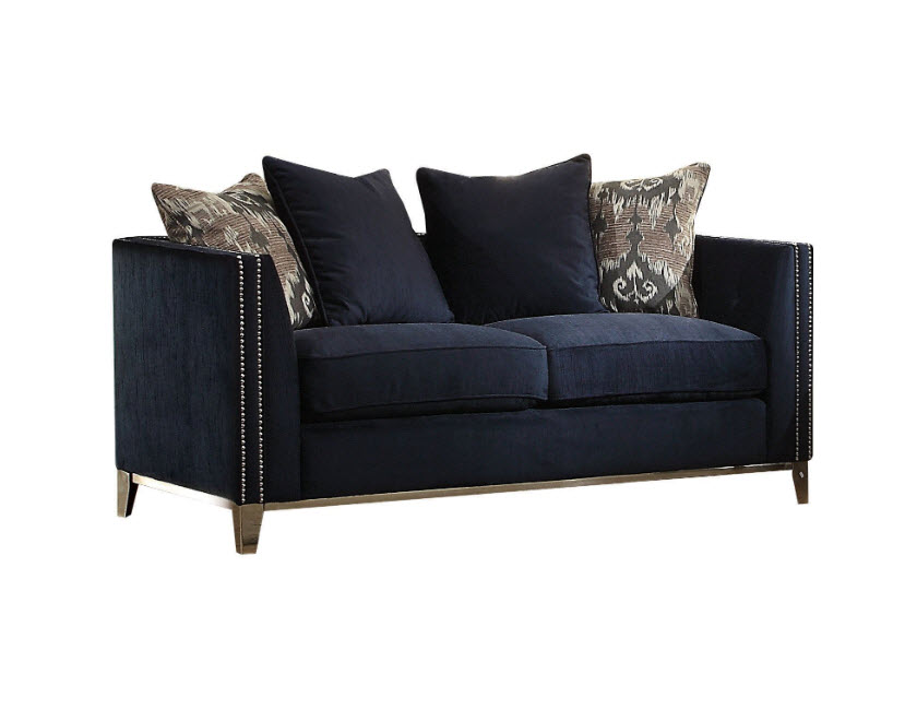 Phaedra Blue Down Feather Sofa