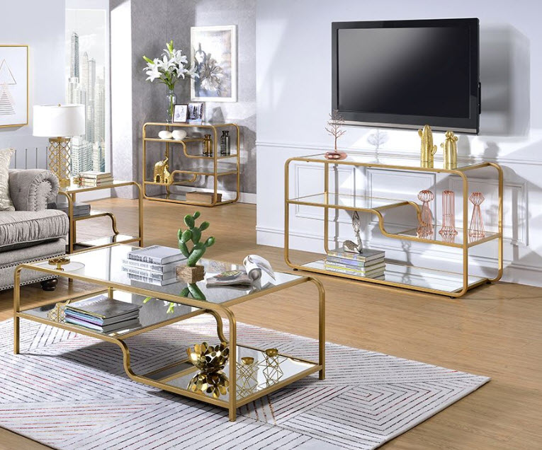 Astrid Modern Gold Coffee Table