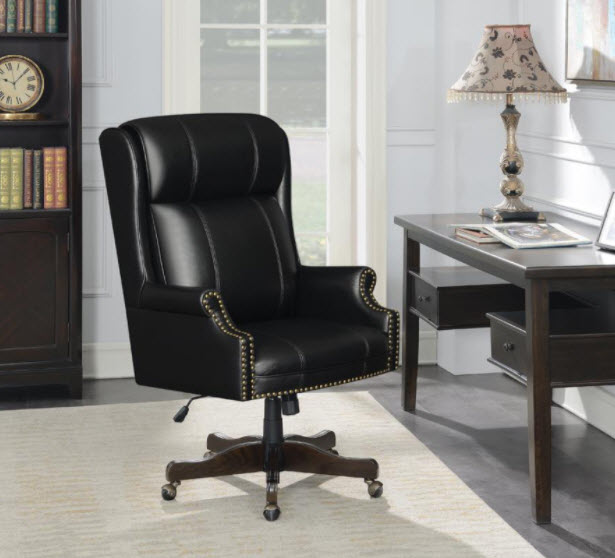 Nailhead Trim Adjustable Height Office Chair