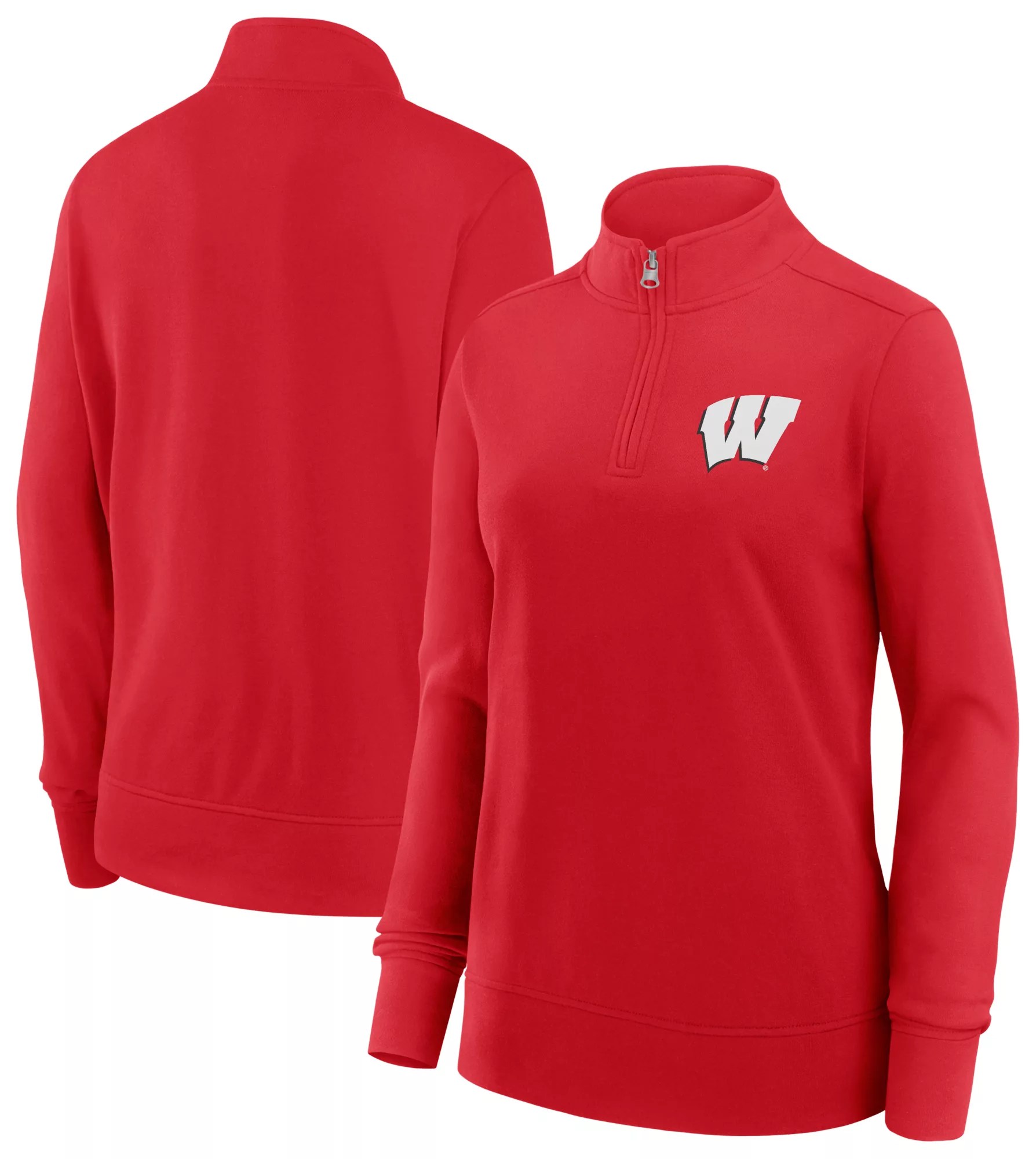 NCAA Women's Wisconsin Badgers Red Terry Logo QuarterZip Dick's