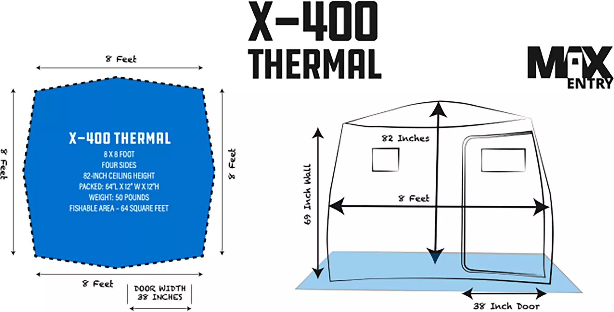 Clam Outdoors X400 Thermal Hub Fishing Shelter Publiclands