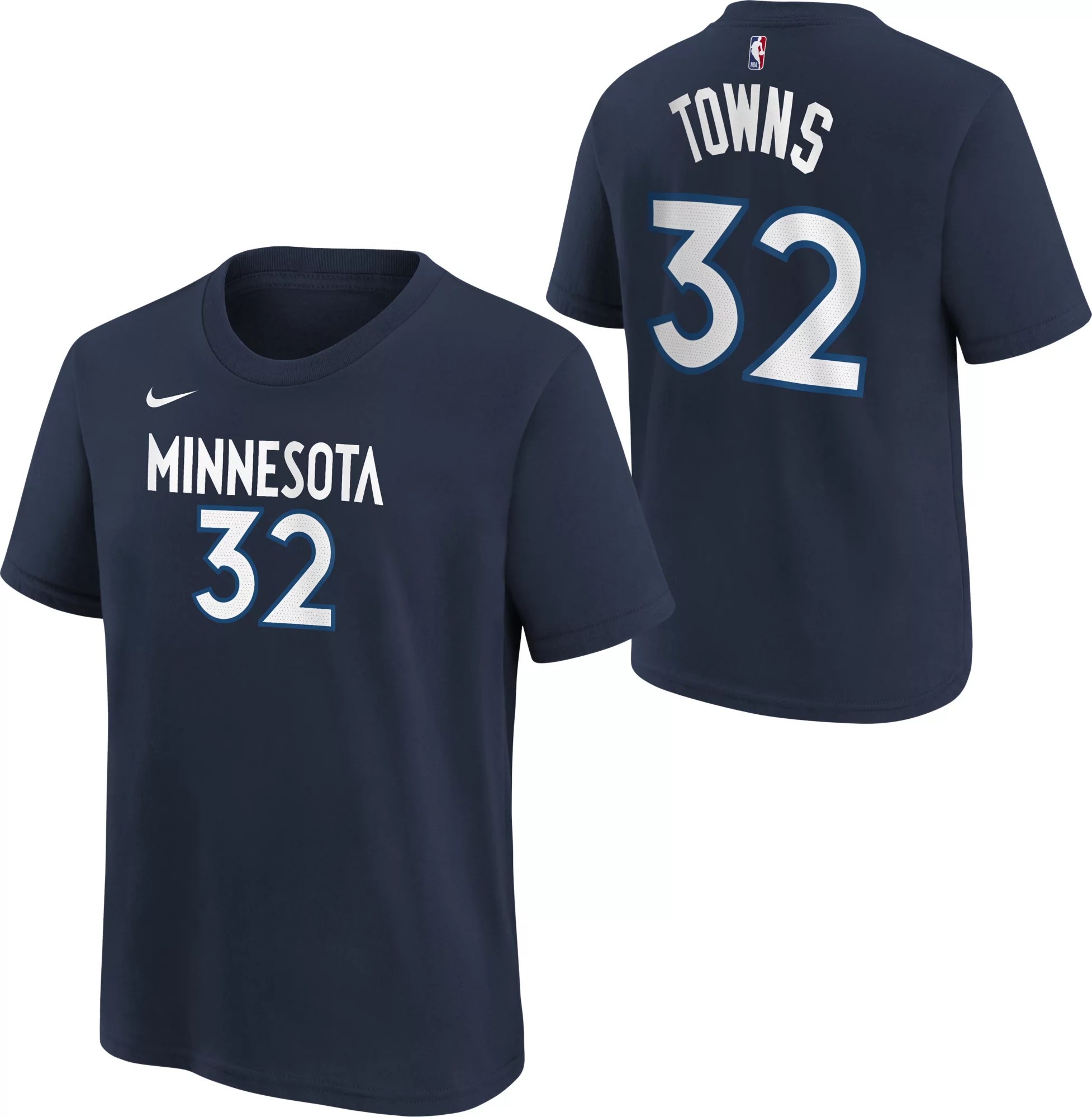 Nike Youth Minnesota Timberwolves KarlAnthony Towns 32 Navy TShirt