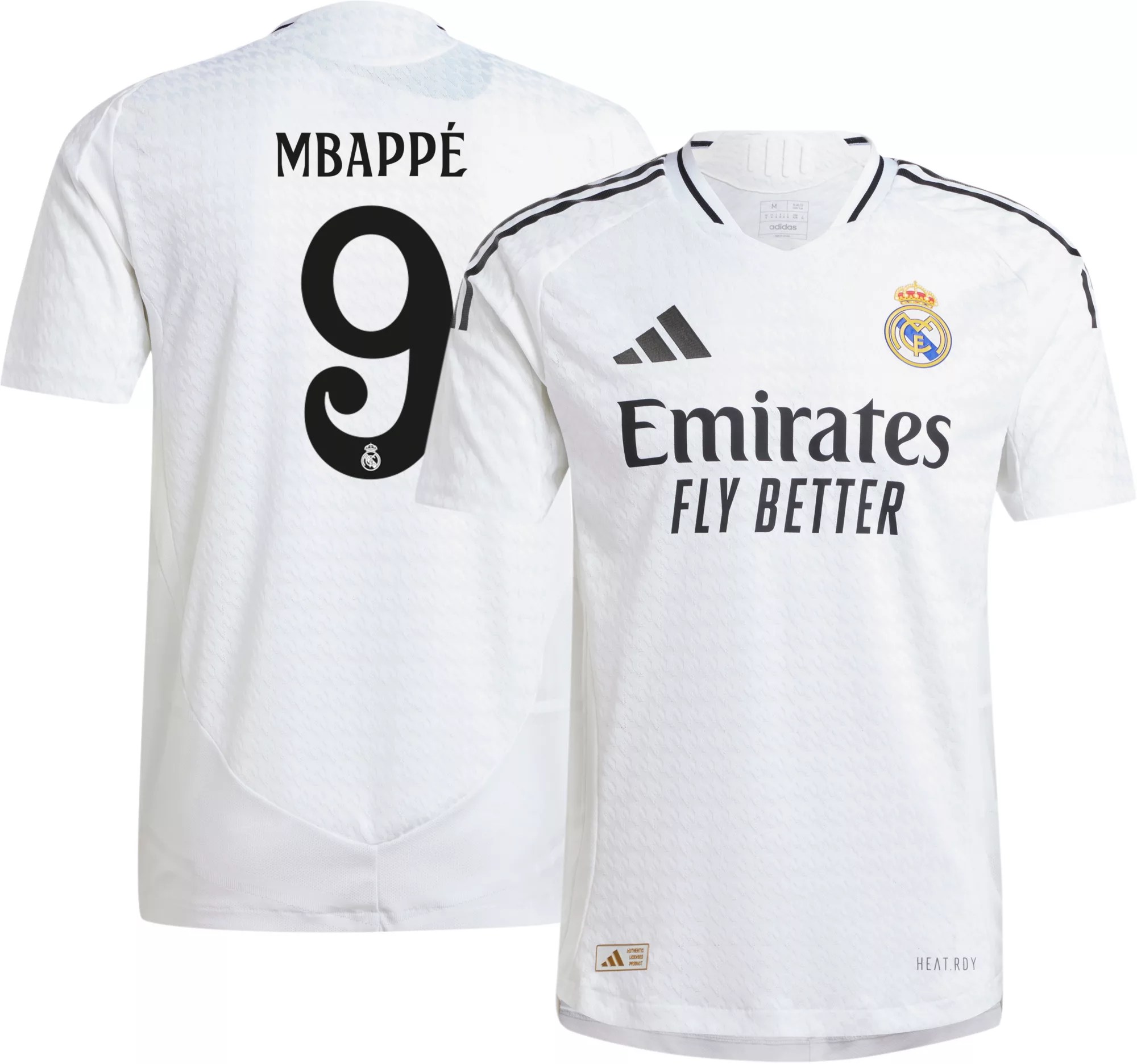 adidas Adult Real Madrid Kylian Mbappé 9 2024 Home Authentic Jersey