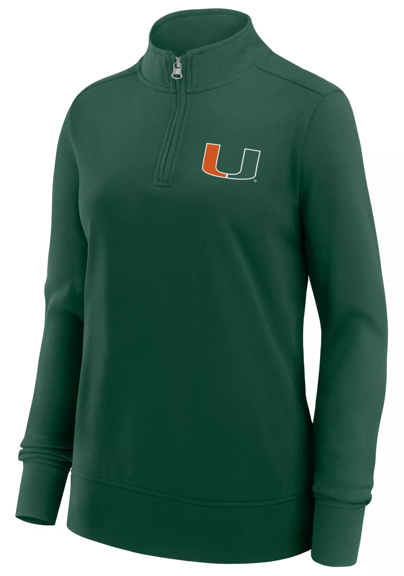 NCAA Women's Miami Hurricanes Green Terry Logo QuarterZip Dick's