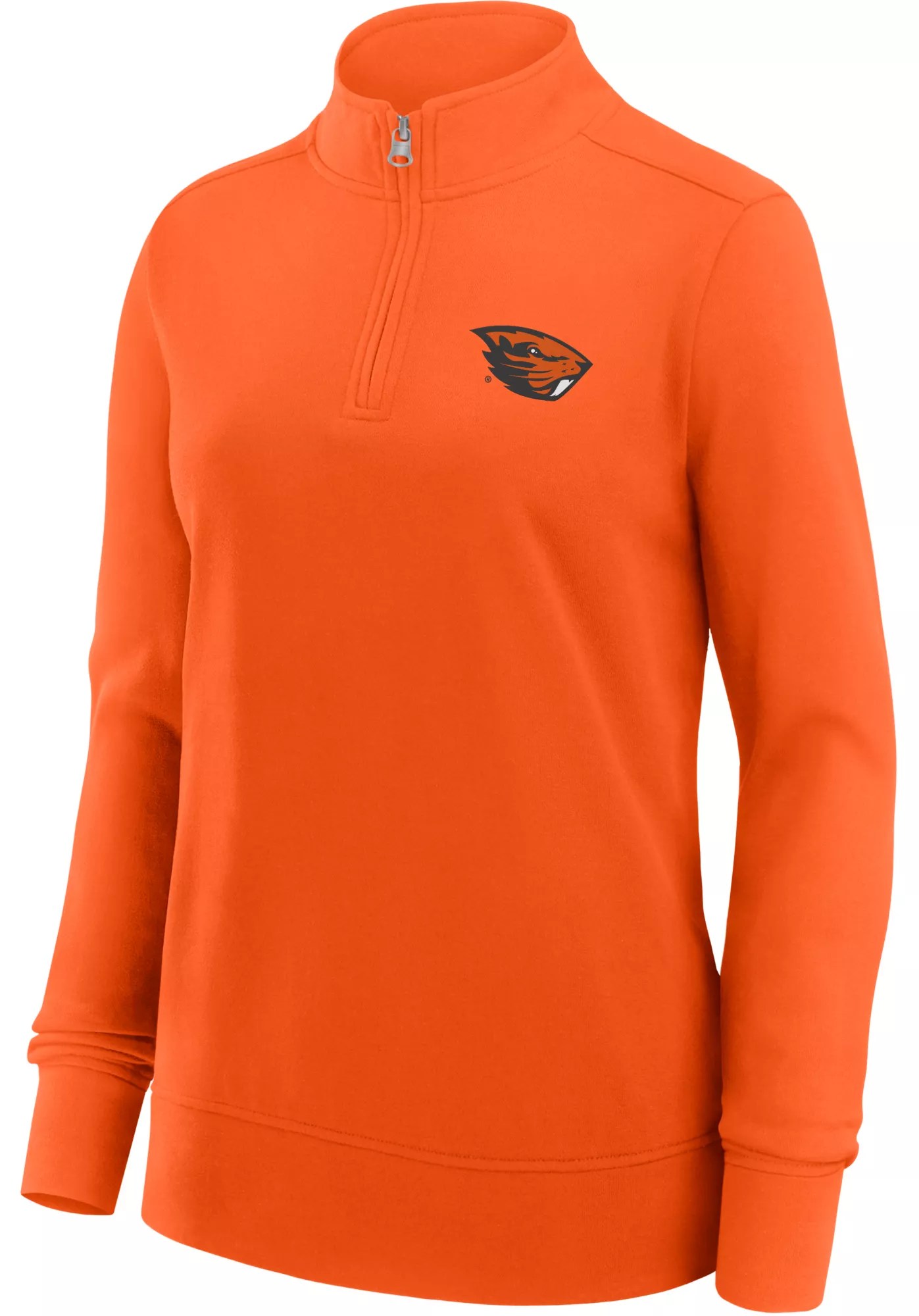 NCAA Women's Oregon State Beavers Orange Terry Logo QuarterZip Dick